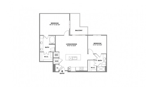 Wilde Two-Bedroom Luxury Apartment Floorplan