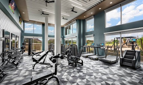 Fitness center with Technogym equipment - Make Every Weekend Count