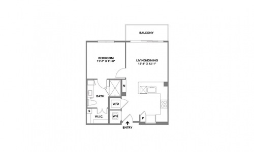 Classica One-Bedroom Luxury Floorplan - Premium Floorplans at Roadrunner on McDowell